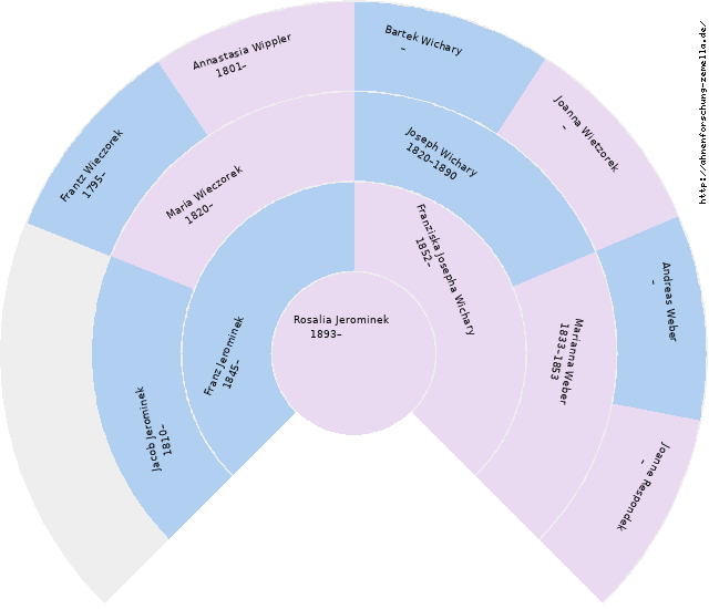 Fächerdiagramm von Rosalia Jerominek