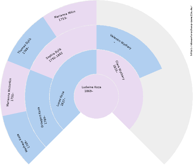 Fächerdiagramm von Ludwine Koza