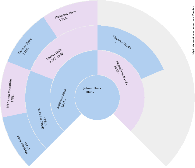 Fächerdiagramm von Johann Koza
